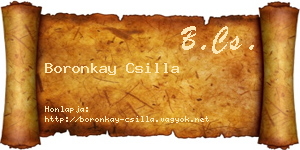 Boronkay Csilla névjegykártya
